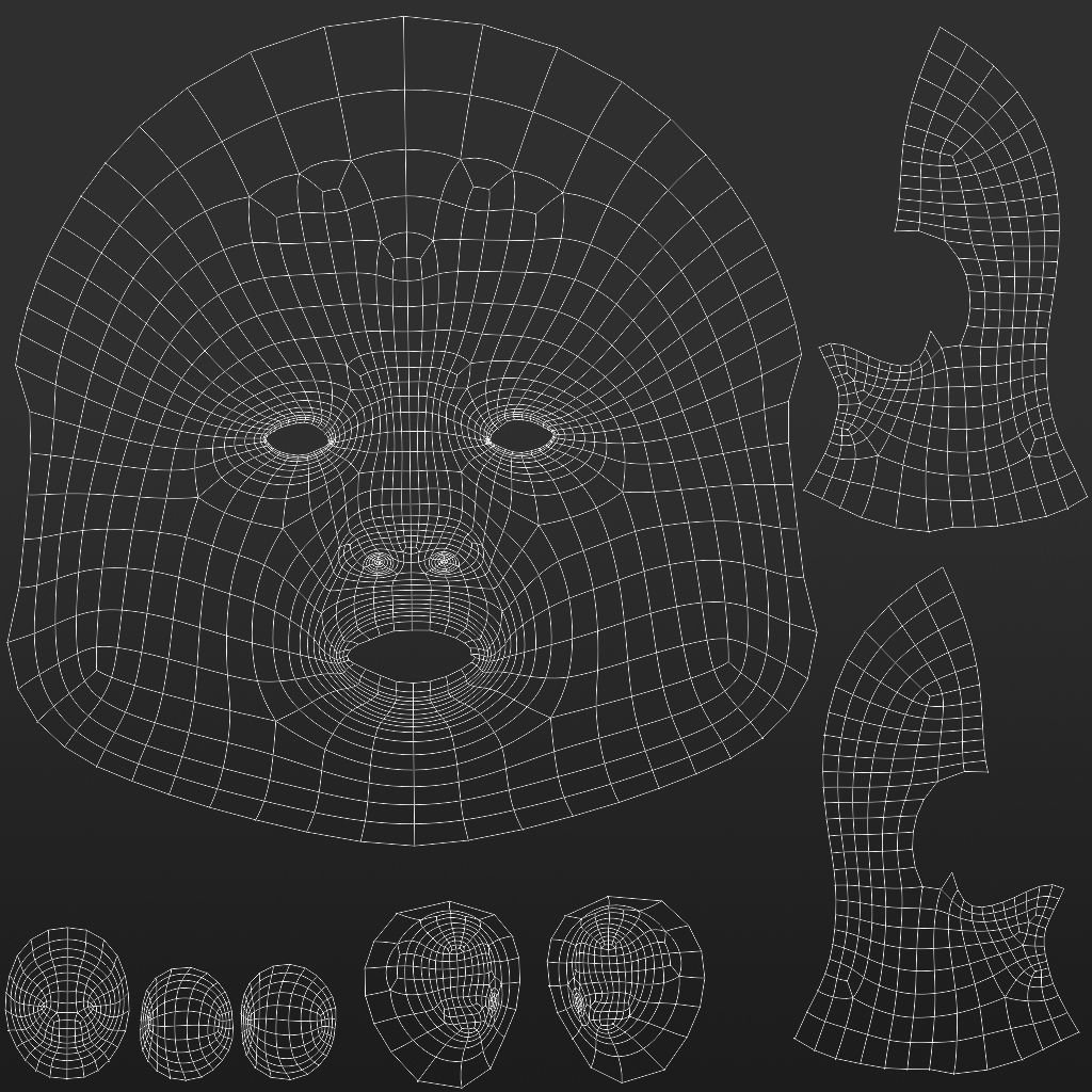 Male Head Base Mesh 3D model_12