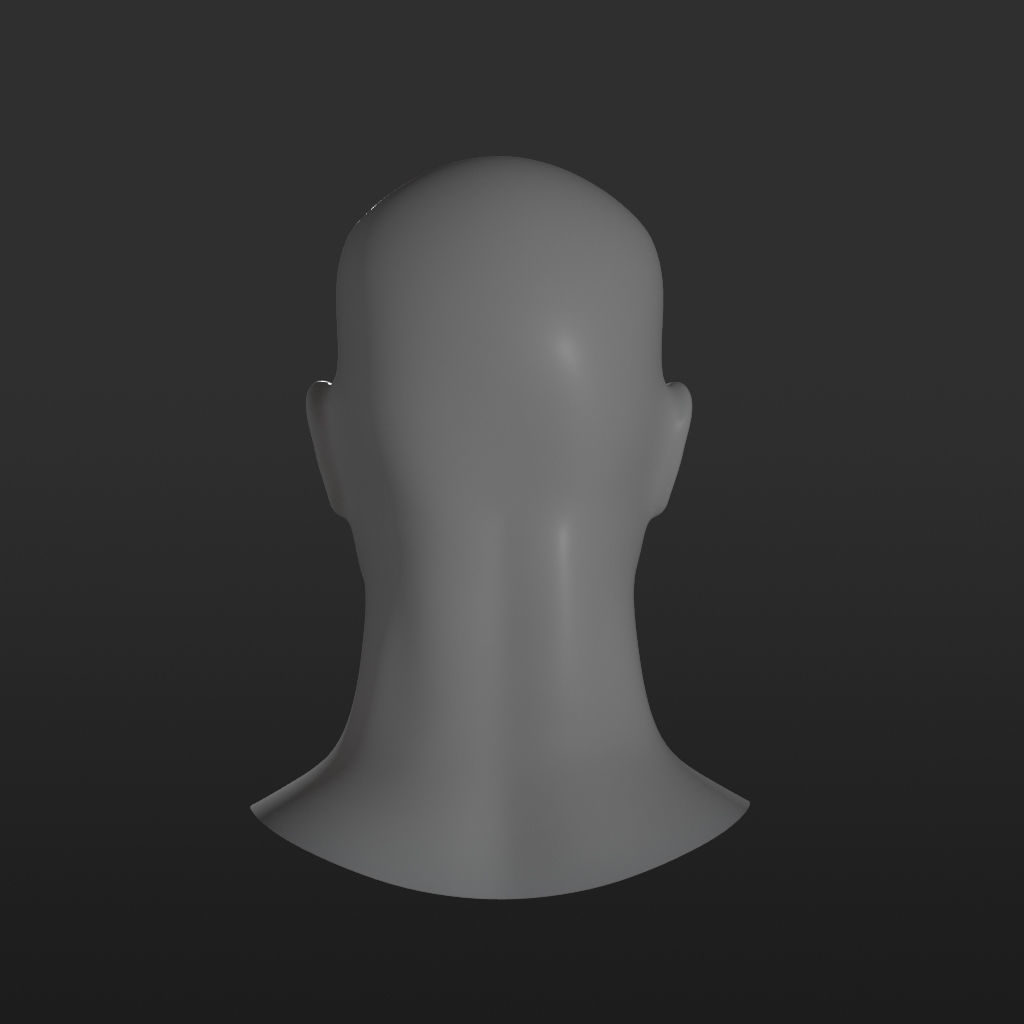 Male Head Base Mesh 3D model_4