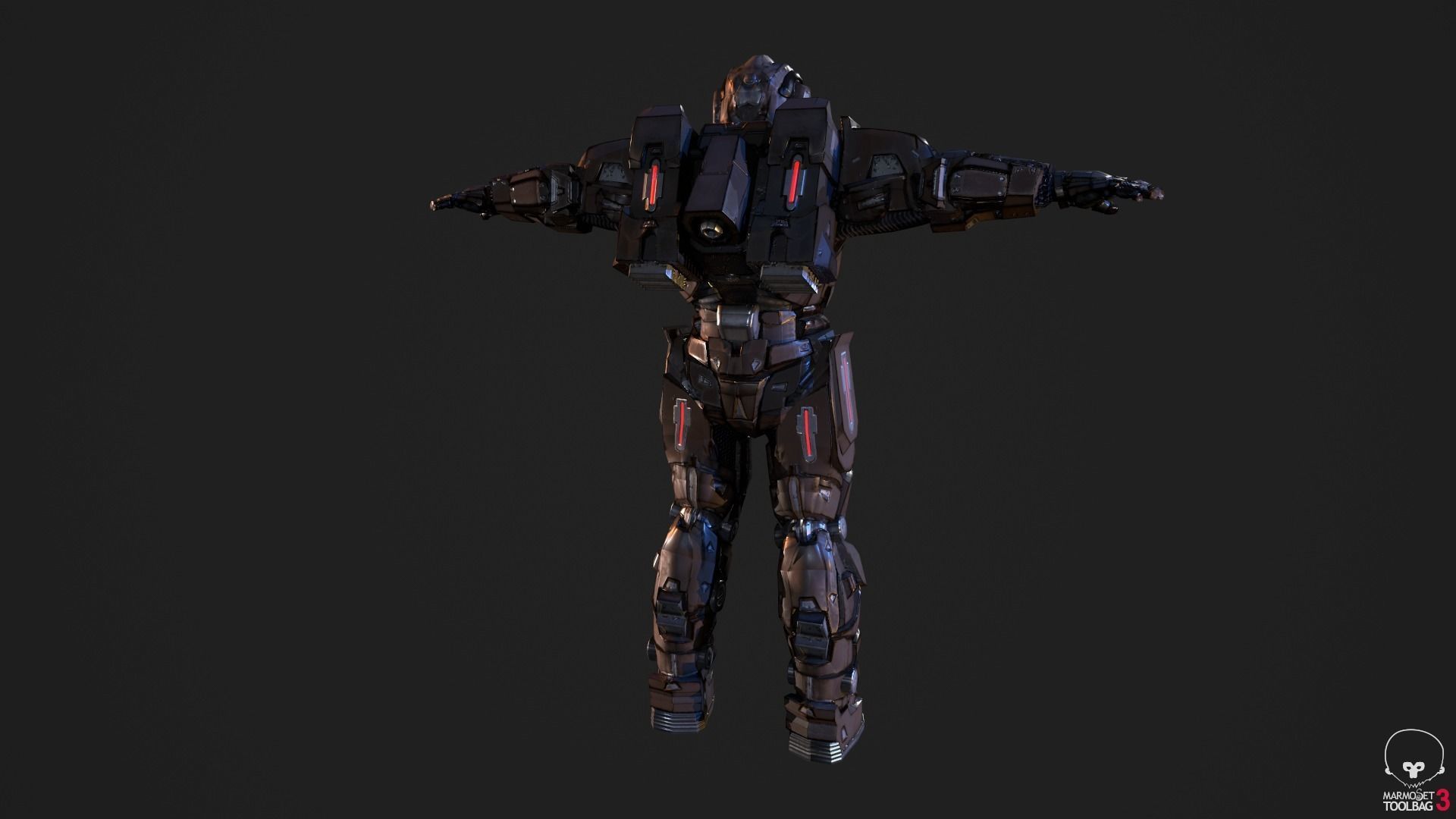 Spacemarine Power Armor Low-poly 3D model_1
