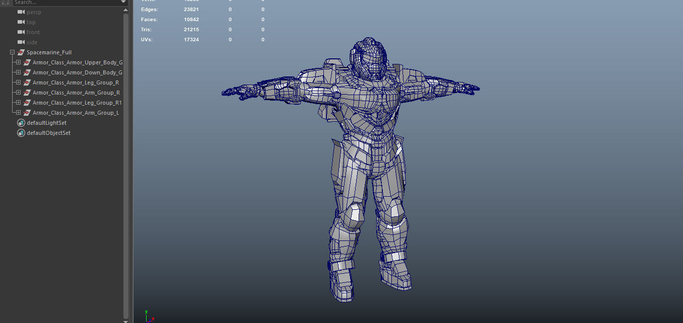 Spacemarine Power Armor Low-poly 3D model_5