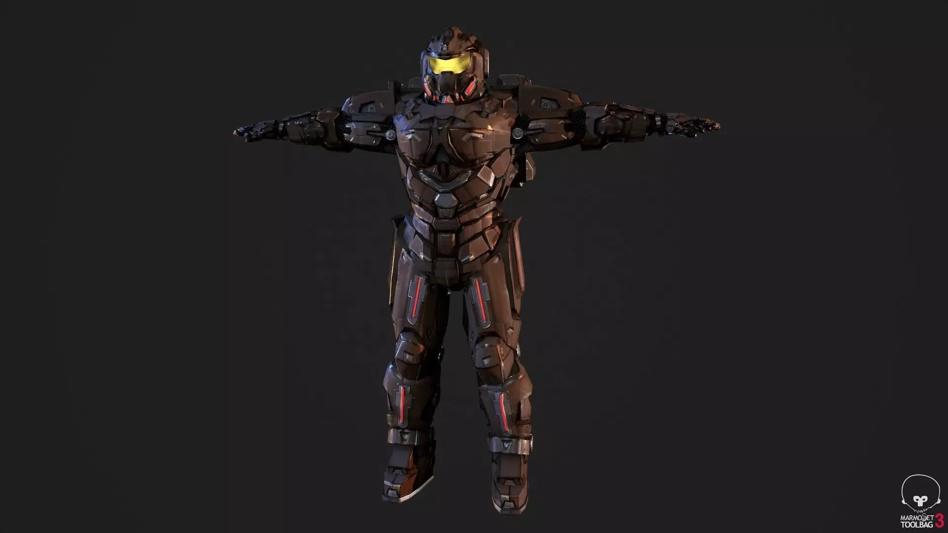 Spacemarine Power Armor Low-poly 3D model_0