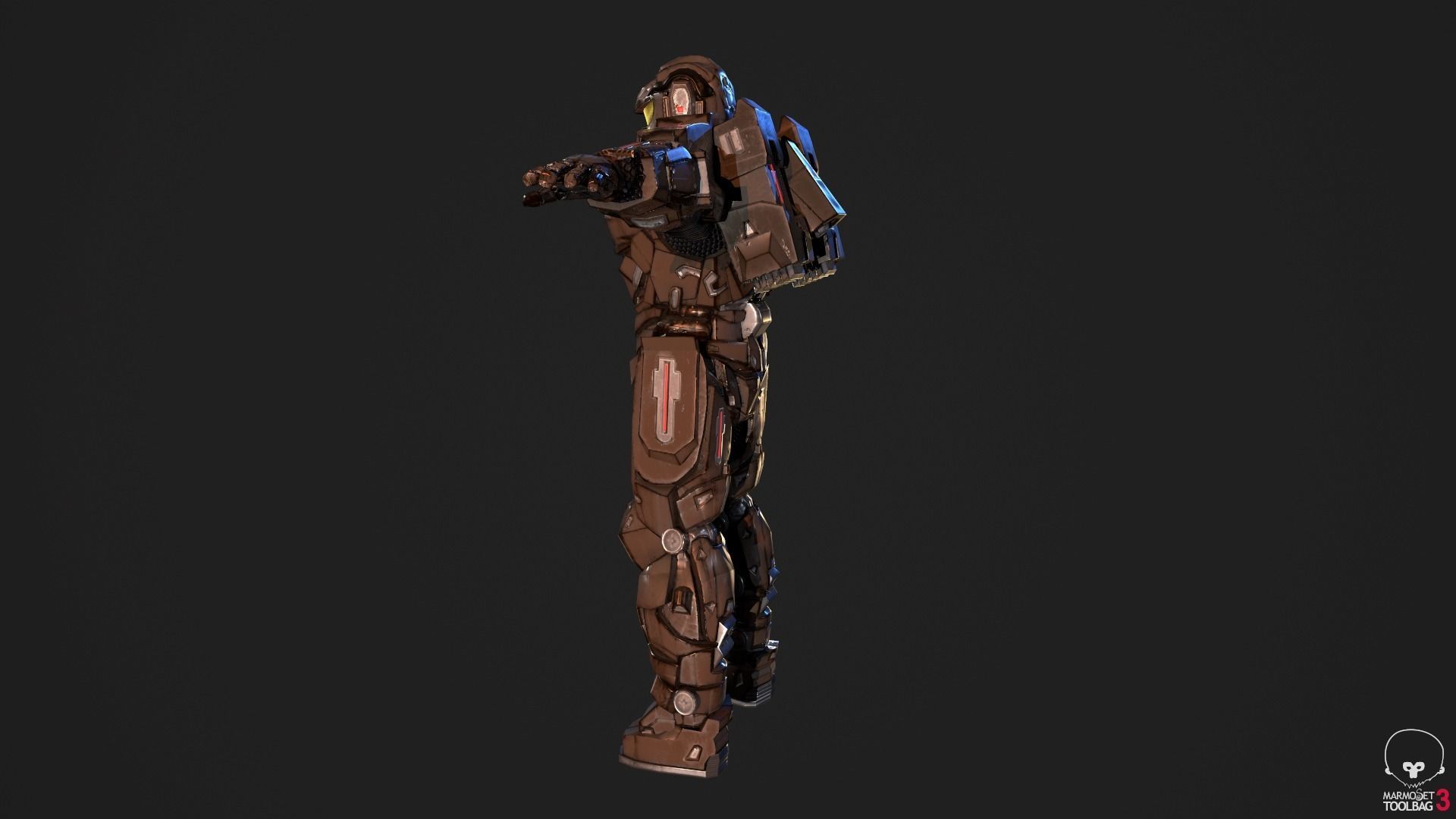 Spacemarine Power Armor Low-poly 3D model_2