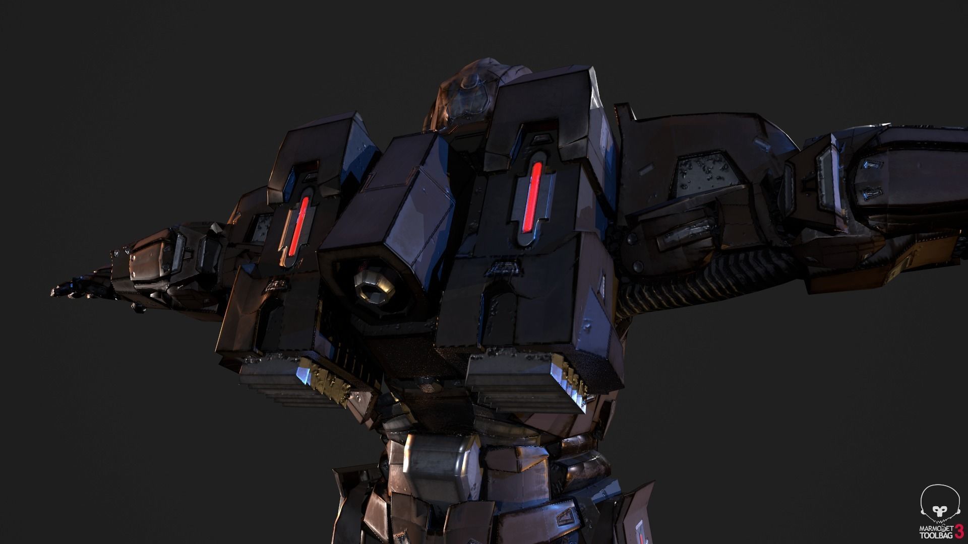 Spacemarine Power Armor Low-poly 3D model_3