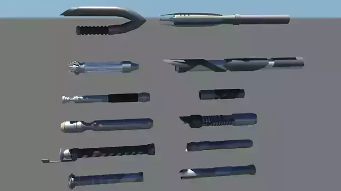 Lightsaber Collection rocket launcher Low-poly 3D model
