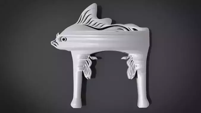 Unique Chair Legs Ornament with Fish Ornament motif 3D print model
