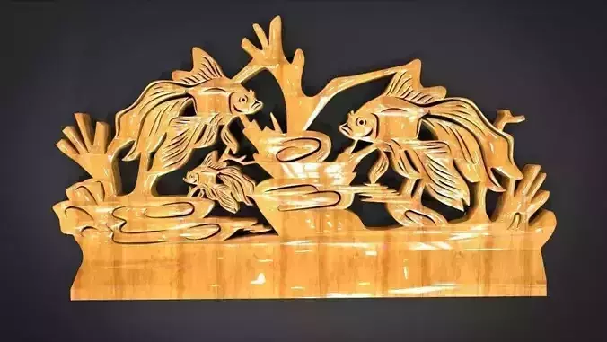 Unique Wall Ornament with Fish Ornament motif