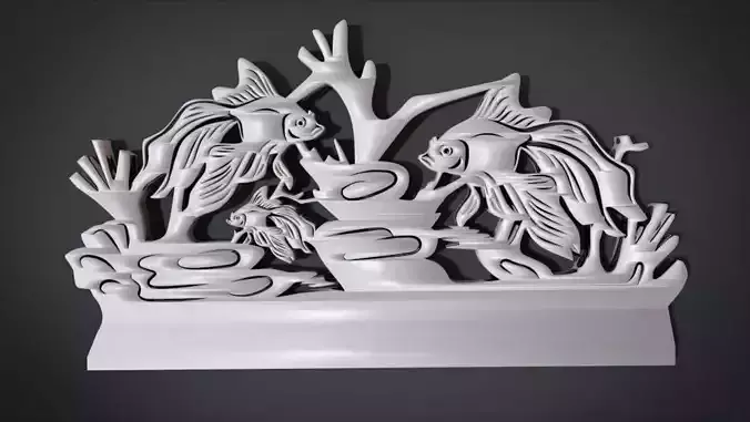 Unique Wall Ornament with Fish Ornament motif