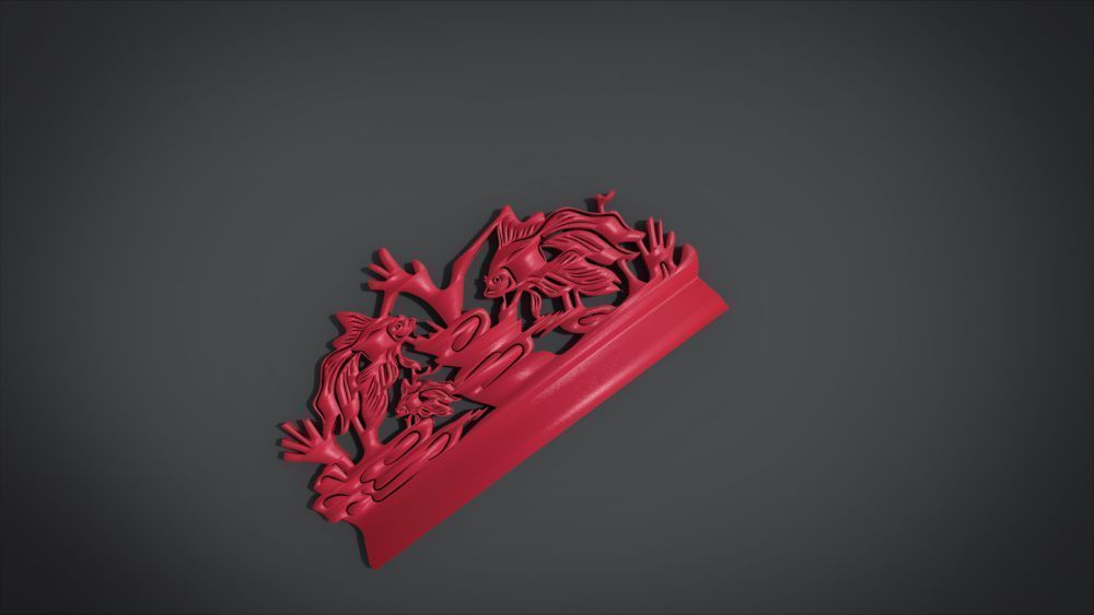 Unique Wall Ornament with Fish Ornament motif 3D print model_20