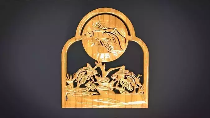 Unique Window Ornament with Fish Ornament motif