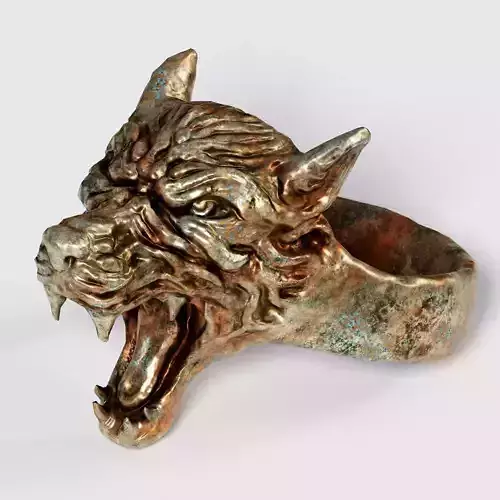 Wolf Ring Low-poly 3D model
