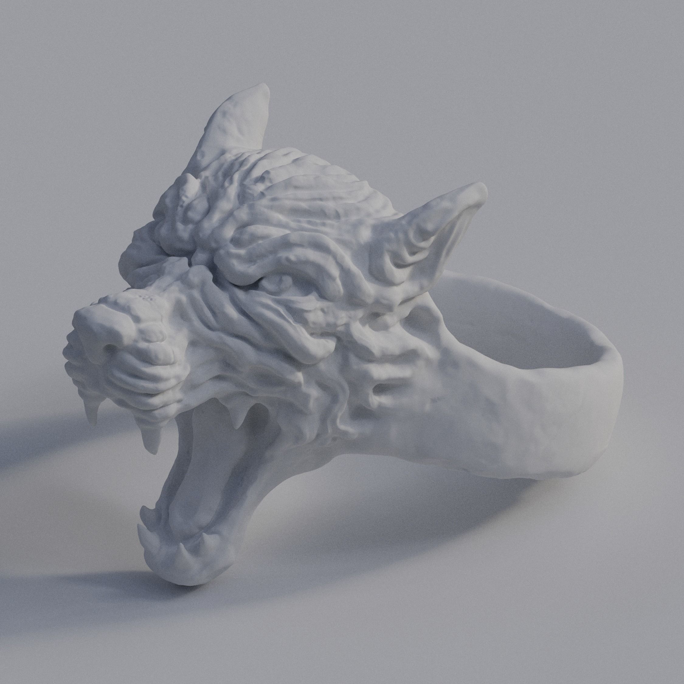 Wolf Ring Low-poly 3D model_2