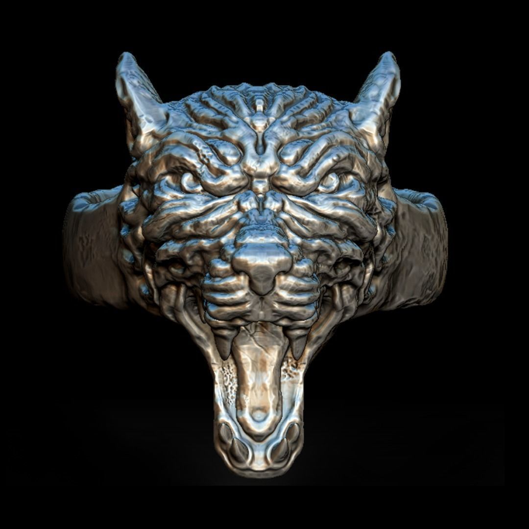 Wolf Ring Low-poly 3D model_5