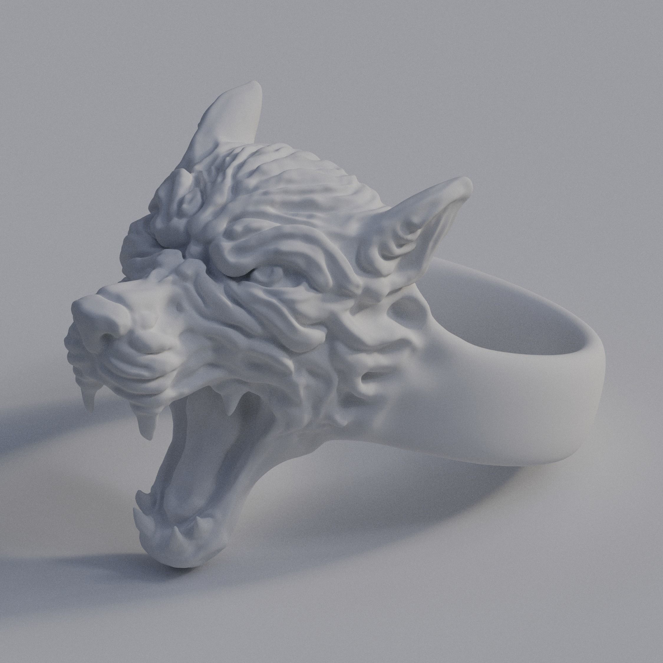 Wolf Ring Low-poly 3D model_9