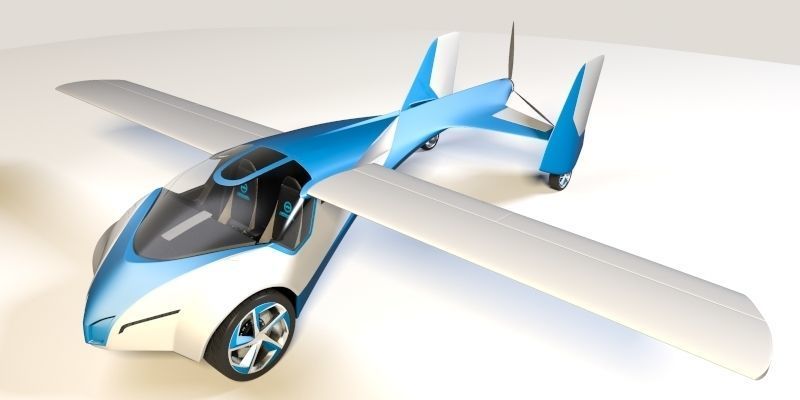 Aeromobil futuristic flying car 3D model_1