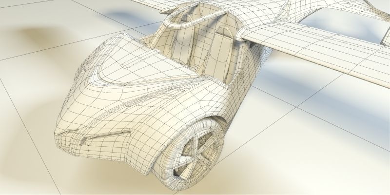 Aeromobil futuristic flying car 3D model_16