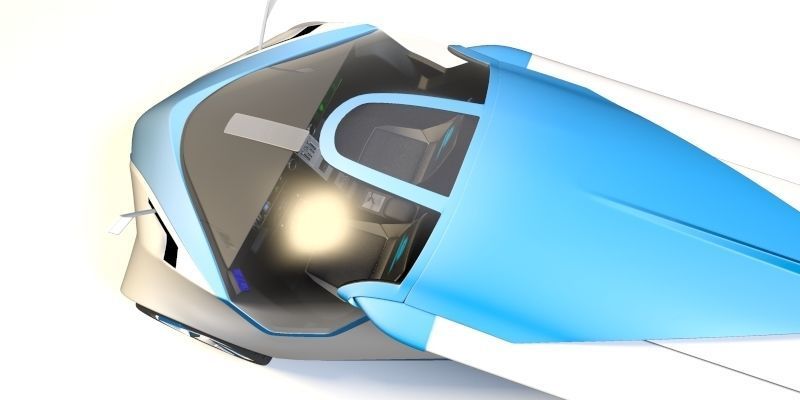 Aeromobil futuristic flying car 3D model_11