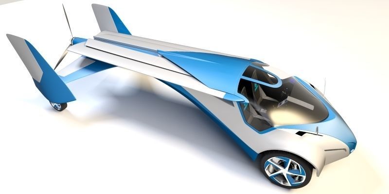 Aeromobil futuristic flying car 3D model_2