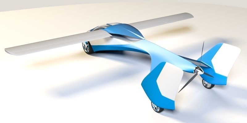 Aeromobil futuristic flying car 3D model_5
