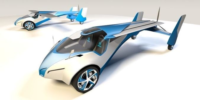 Aeromobil futuristic flying car 3D model