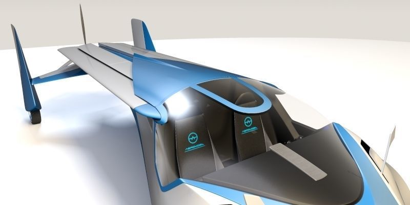 Aeromobil futuristic flying car 3D model_9