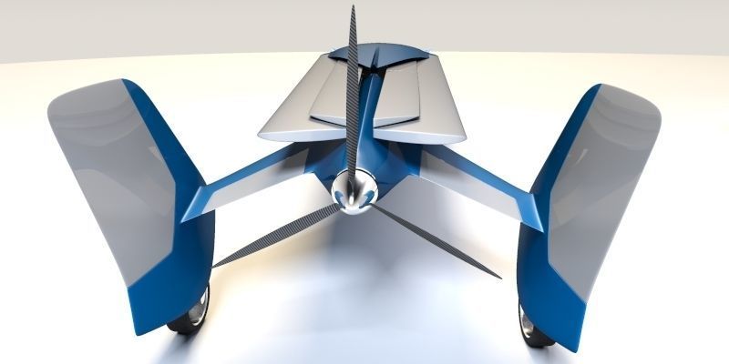 Aeromobil futuristic flying car 3D model_12