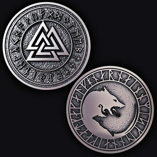 Runes Coin 3D print model