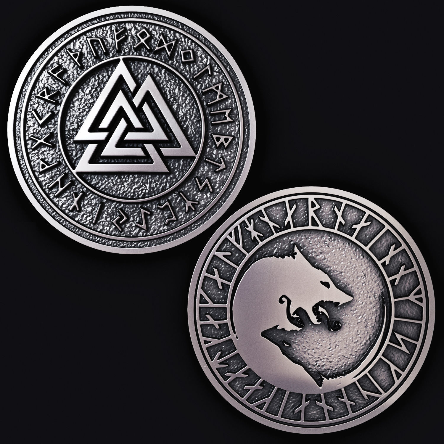 Runes Coin 3D print model_0