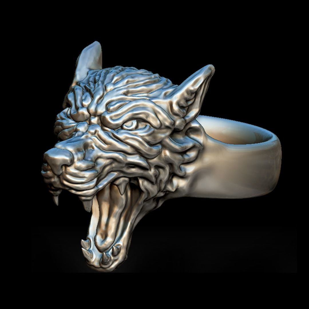 Wolf Ring 3D print model_8