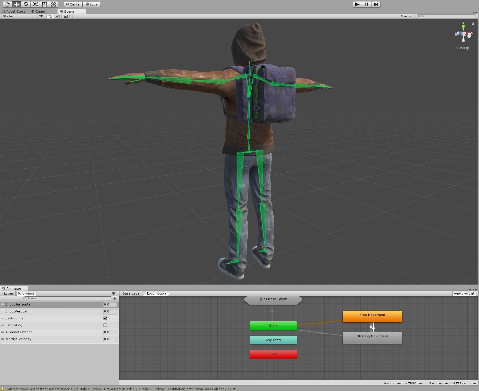 Black Skin Male Survivor Low-poly 3D model_12