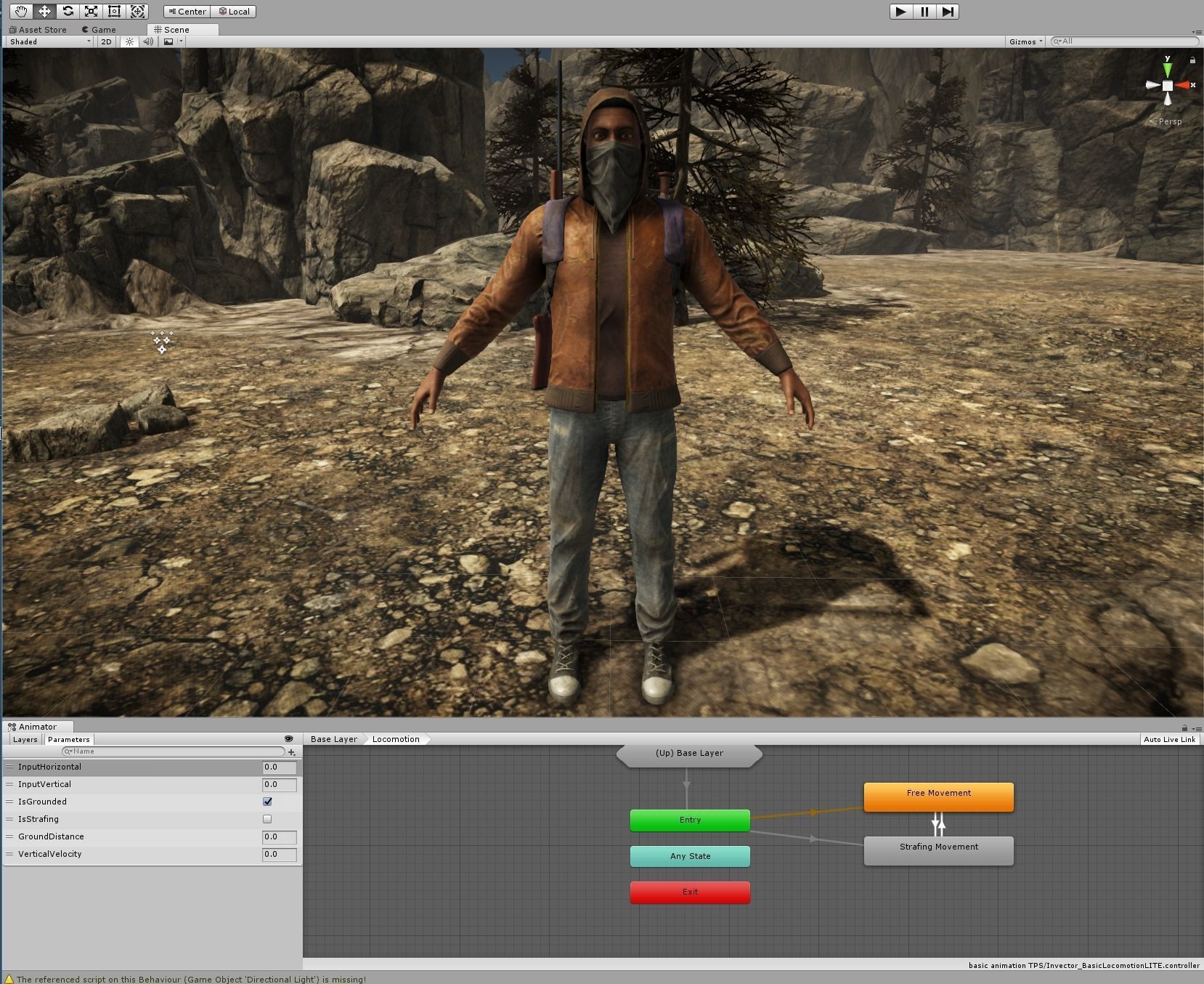 Black Skin Male Survivor Low-poly 3D model_13
