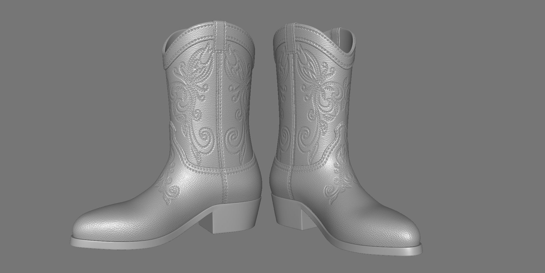 Men boots Low-poly 3D model_14
