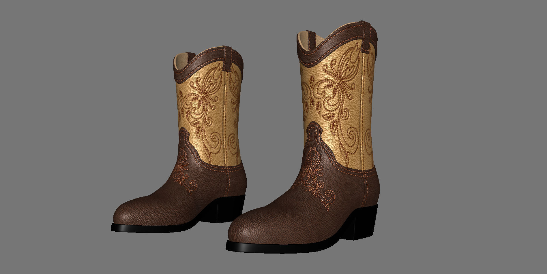 Men boots Low-poly 3D model_8