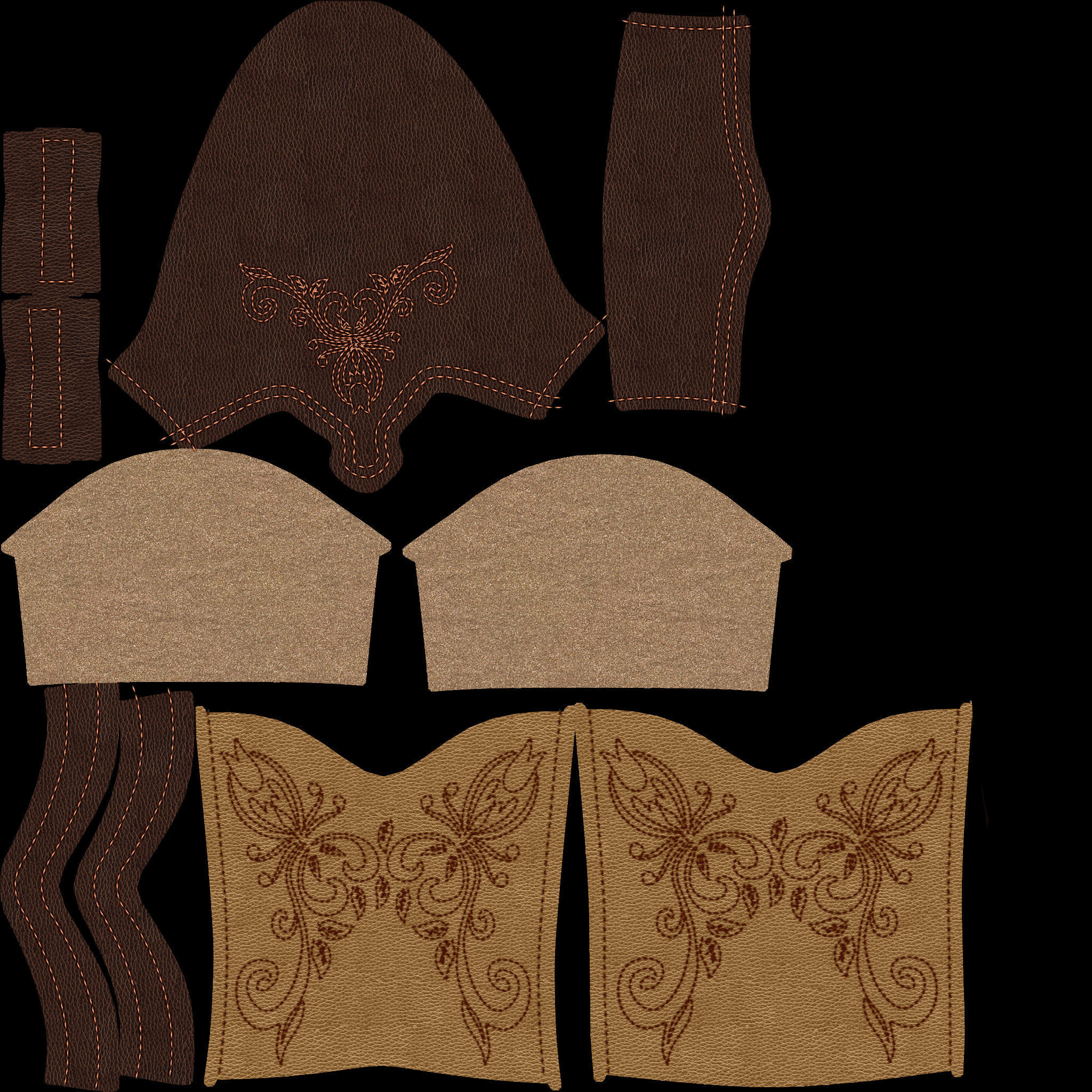 Men boots Low-poly 3D model_20