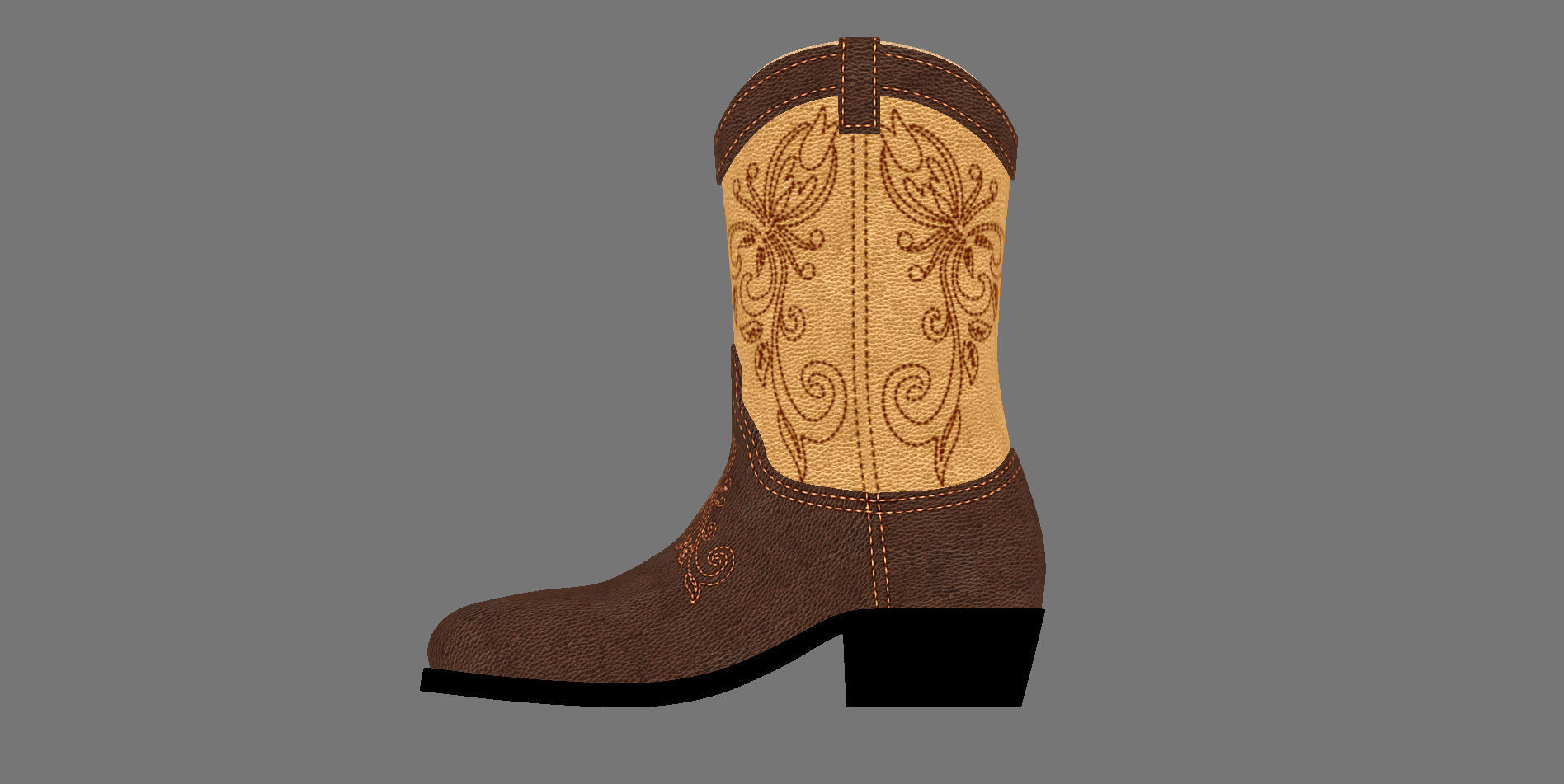 Men boots Low-poly 3D model_3