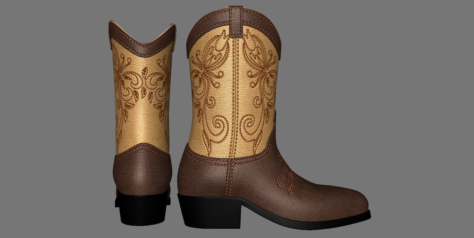 Men boots Low-poly 3D model_15