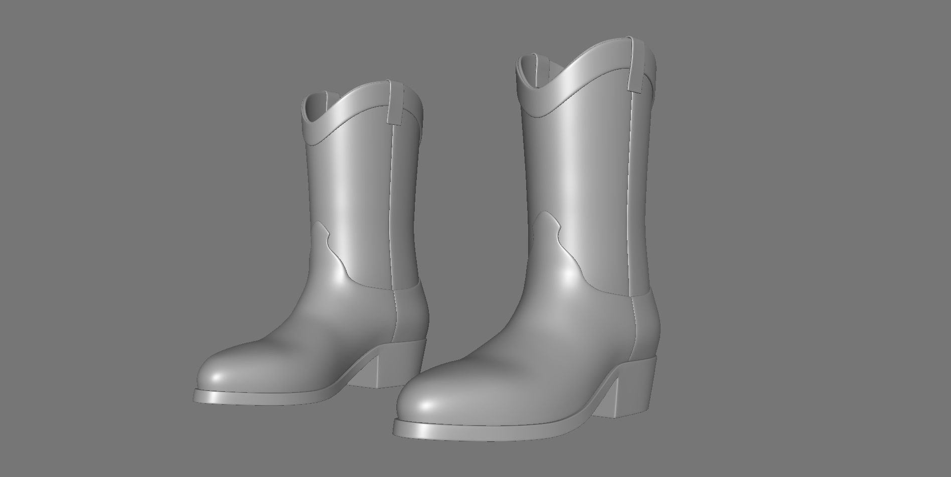 Men boots Low-poly 3D model_12