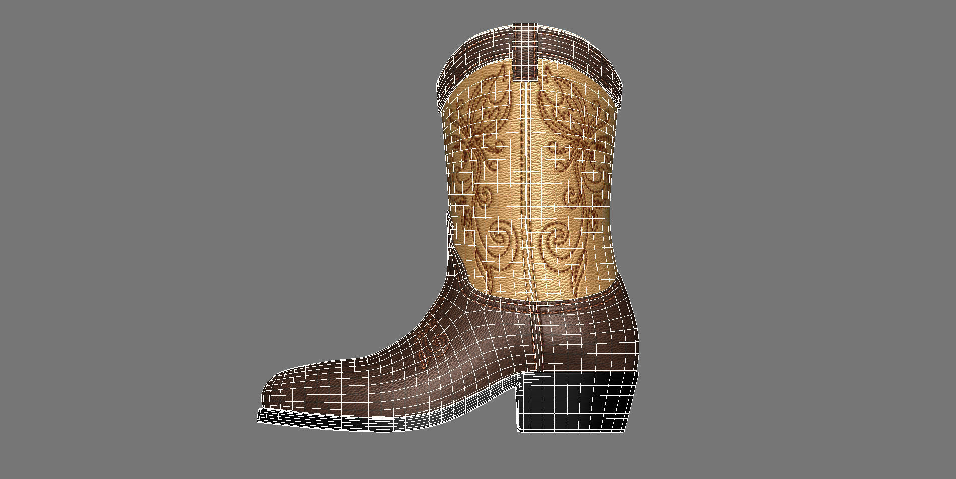 Men boots Low-poly 3D model_2