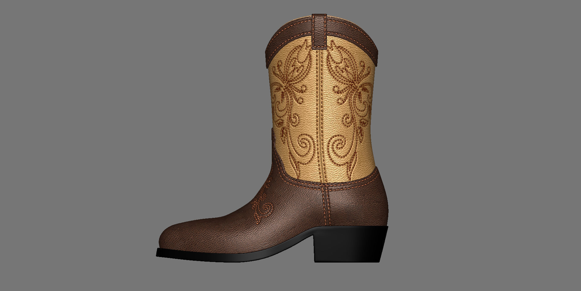 Men boots Low-poly 3D model_1