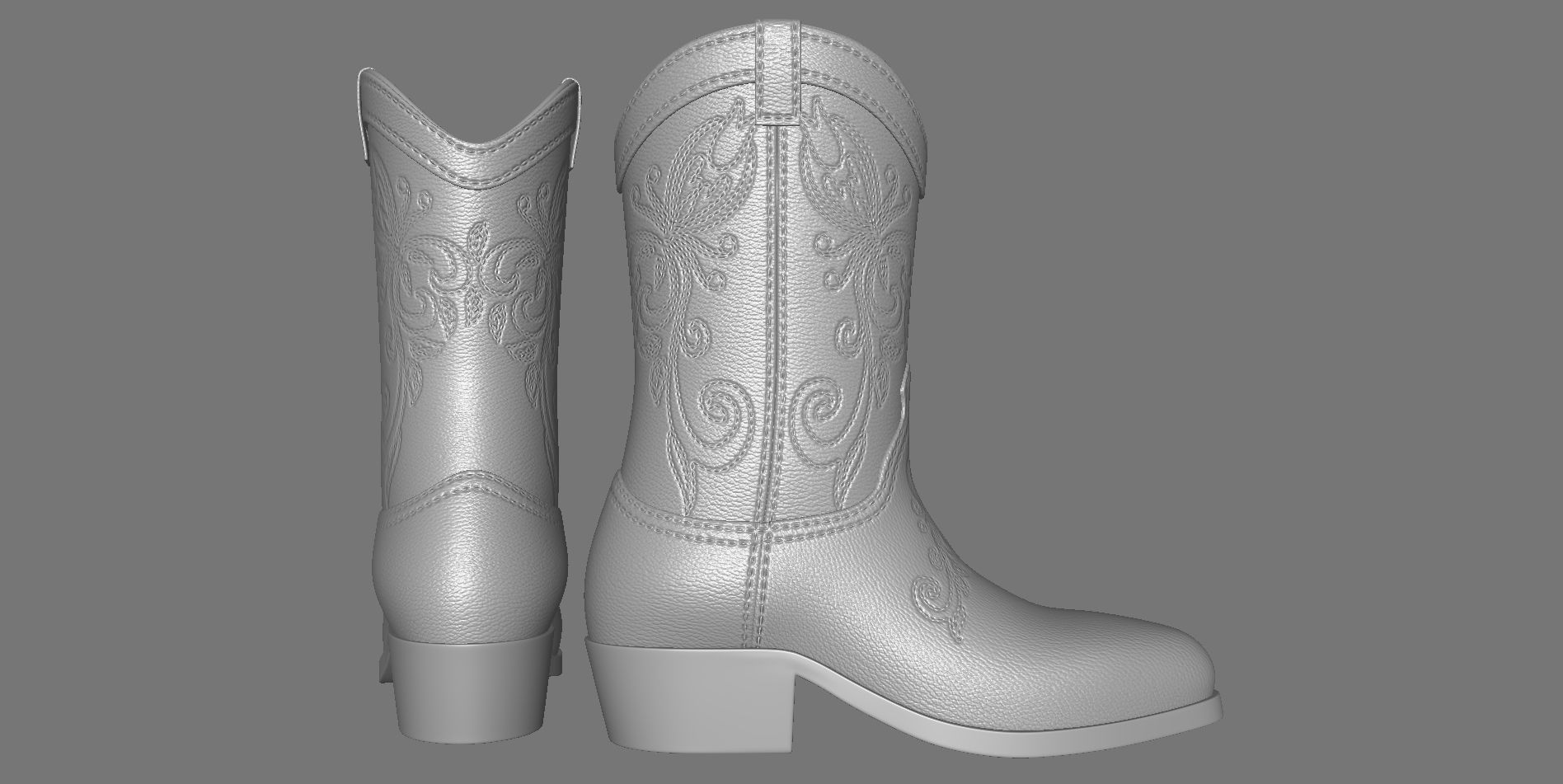 Men boots Low-poly 3D model_17