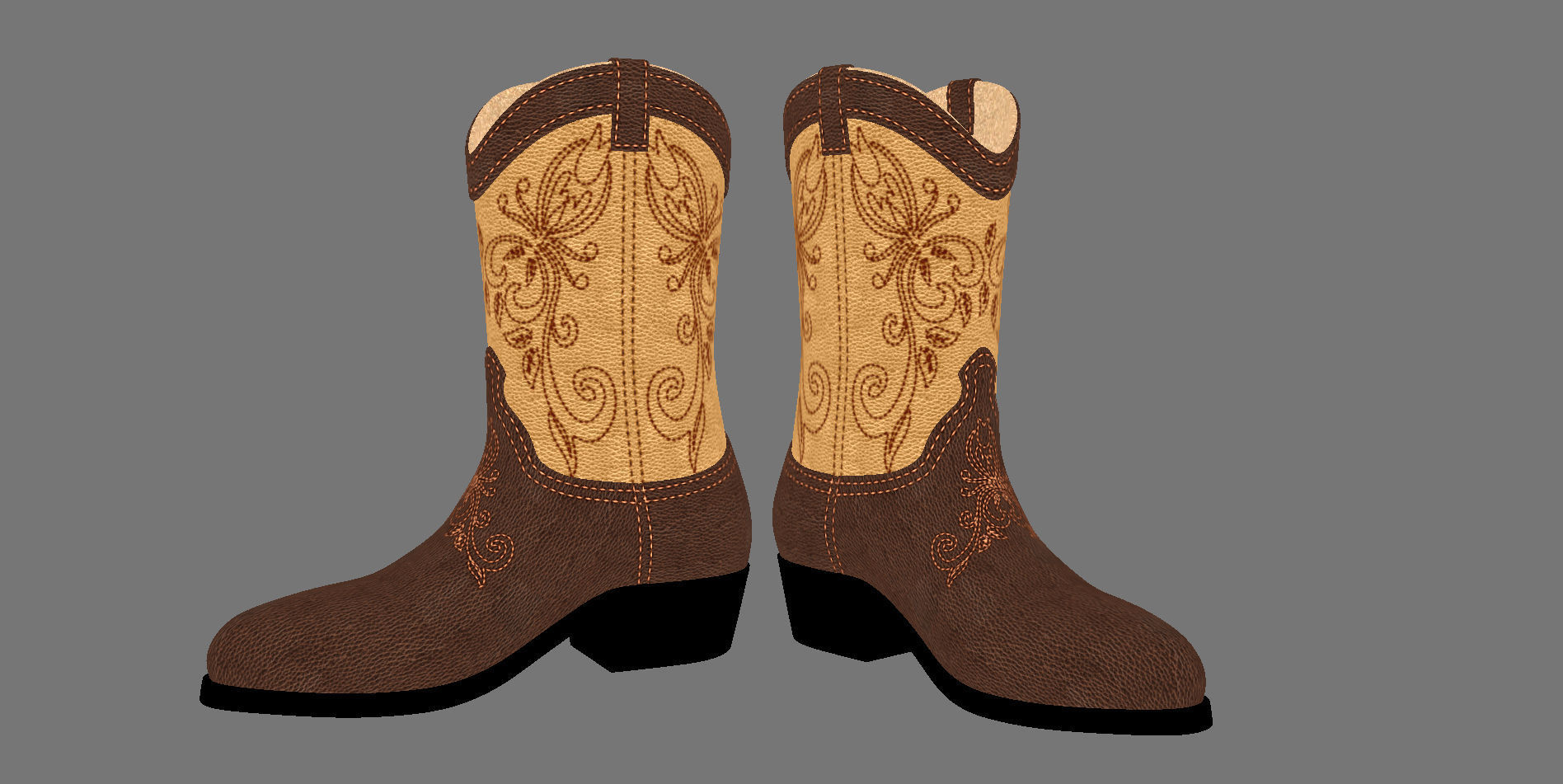 Men boots Low-poly 3D model_13