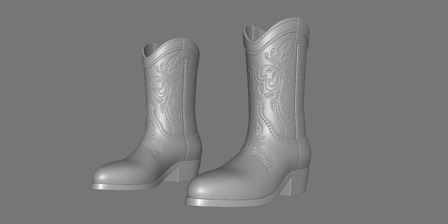Men boots Low-poly 3D model_11
