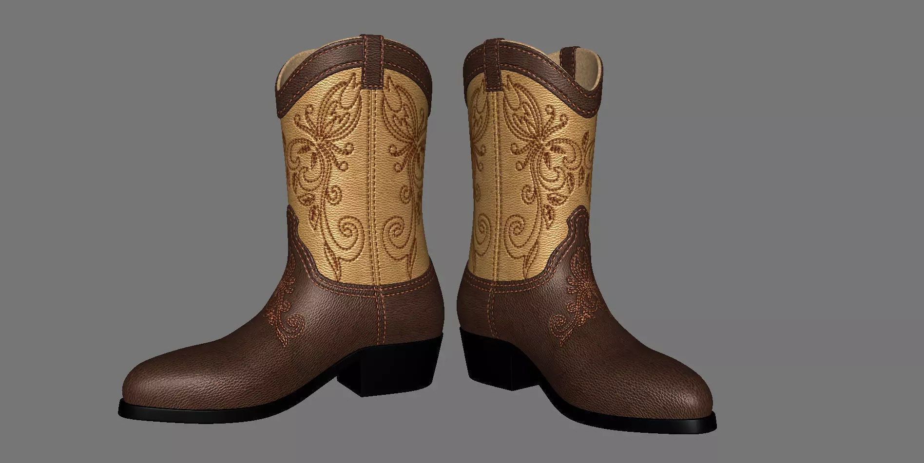 Men boots Low-poly 3D model_0