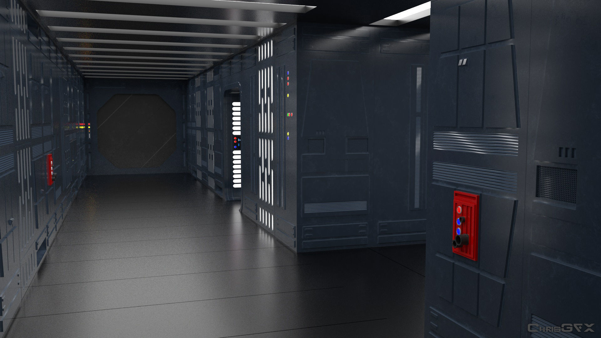 SciFi Wall Panels - 19 Parts - Walls and Details 3D model_1