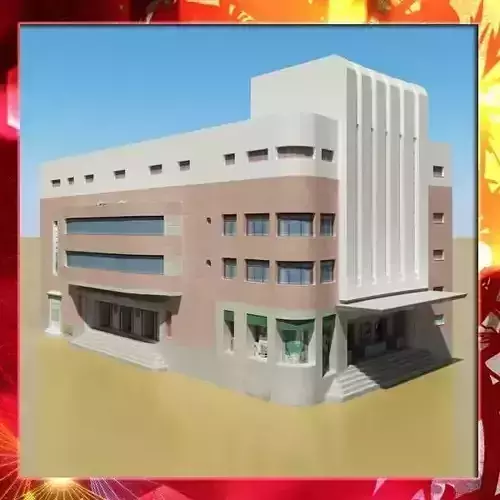 Photorealistic Low Poly Building 3D model