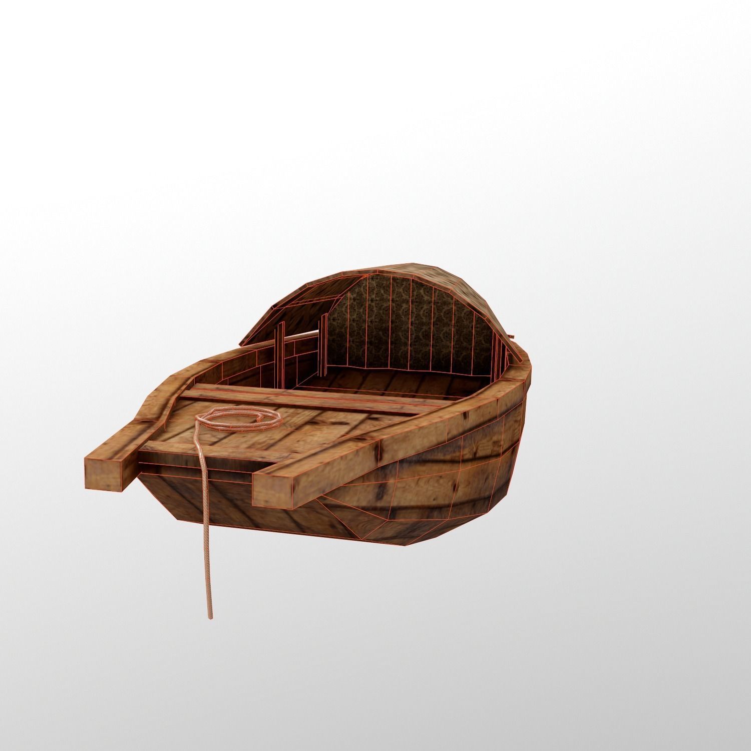 Small boat  3d model  Low-poly 3D model_3