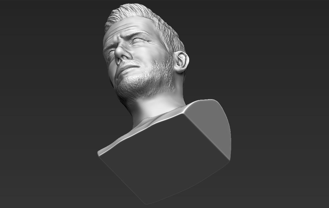 David Beckham bust 3D printing ready stl obj formats 3D print model_23