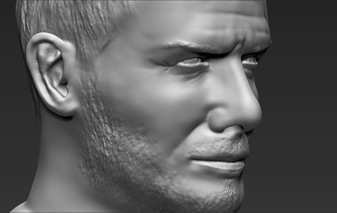 David Beckham bust 3D printing ready stl obj formats 3D print model_15