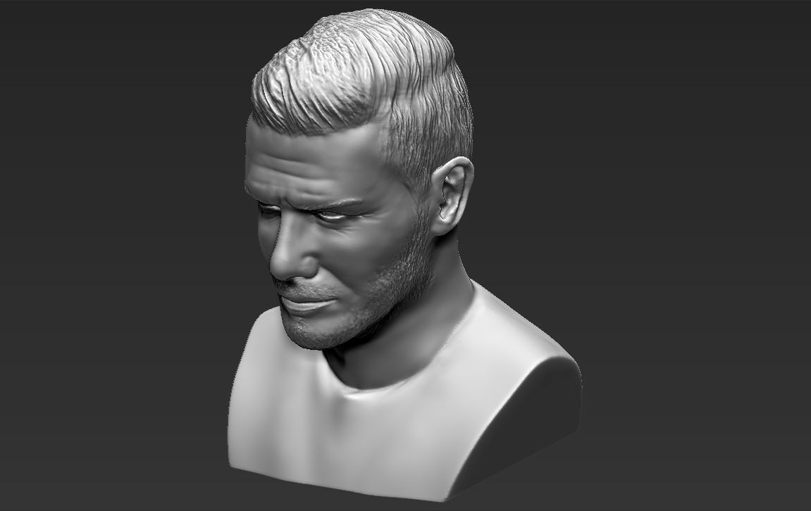 David Beckham bust 3D printing ready stl obj formats 3D print model_22