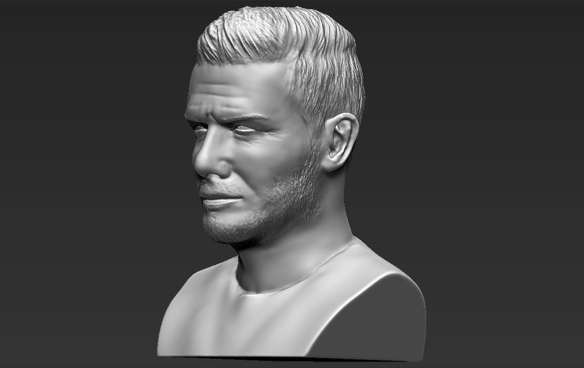 David Beckham bust 3D printing ready stl obj formats 3D print model_6