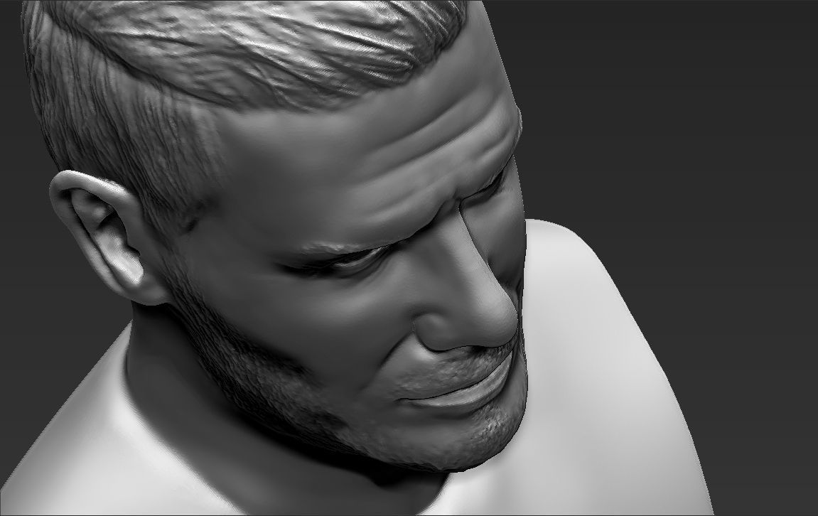 David Beckham bust 3D printing ready stl obj formats 3D print model_20